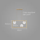 Pendente Orbit 3 Globos Dourado e Transparente Bola Vidro Studioluce PDH1556 para 3X LED G9 ST2662-Studioluce-Starlumen