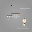 Pendente Orbit 5 Preto Fosco Globo Vidro Champagne P/ G9 PDH1528CHPT Studioluce ST2664-Studioluce-Starlumen
