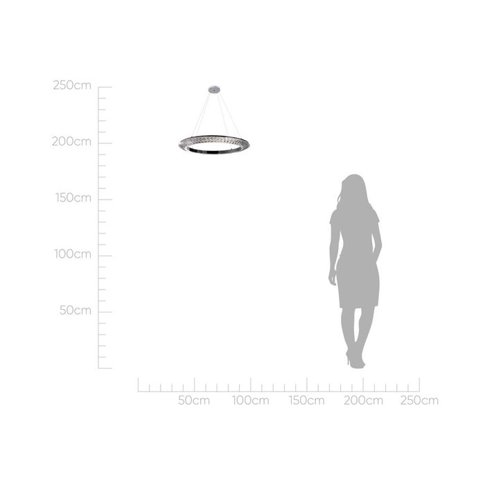 Pendente Orbit Cromado e Cromado Cristal 63cm LED 30W ID009C Bella ST2556-Bella Iluminação-Starlumen