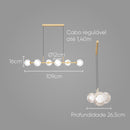 Pendente Orbit Dourado 6 Globos Esferas Transparente ST2081TRDO Studioluce ST2081-Studioluce-Starlumen