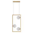 Pendente Orbit Dourado e Transparente 3 Globos Vidro PDH1557TRDO Studioluce ST2661-Studioluce-Starlumen