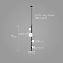 Pendente Orbit Preto 4 Globos Esferas PDH1530BRPT Studioluce ST2663-Studioluce-Starlumen