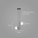 Pendente Orbit Preto e Branco 2 Globos Bolas Vidro para G9 Studioluce ST2658-Studioluce-Starlumen
