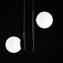 Pendente Orbit Preto e Branco 2 Globos Bolas Vidro para G9 Studioluce ST2658-Studioluce-Starlumen