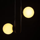 Pendente Orbit Preto e Branco 2 Globos Bolas Vidro para G9 Studioluce ST2658-Studioluce-Starlumen