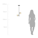 Pendente Orbit Preto e Champagne 2 Globos Bolas Vidro para G9 Studioluce ST2658-Studioluce-Starlumen