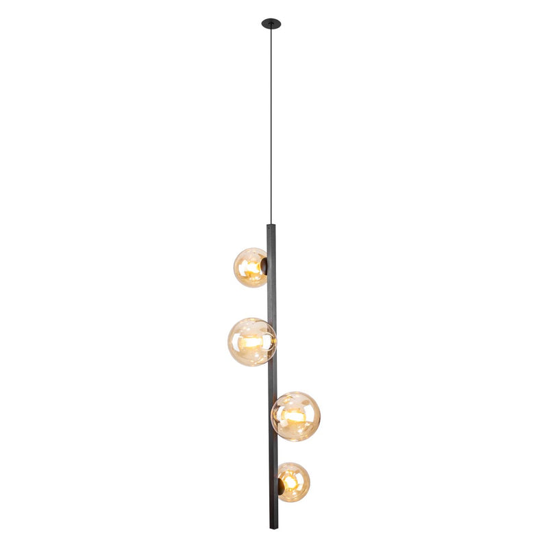 Pendente Orbit Preto e Champagne 4 Globos Esferas PDH1530CHPT Studioluce ST2663
