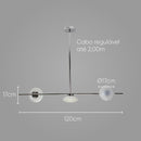 Pendente Petra Cromo e Fosco ZR106 L120xh17cm LED 12W 2700k Starlux ST2584-Starlux-Starlumen