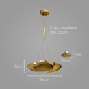 Pendente Petra Starlux 3 Cúpulas de Vidro LED 2700k ZR104-AGD ST2582-Starlux-Starlumen