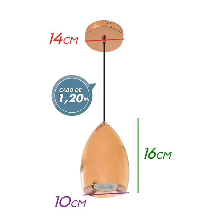 Pendente Pin Bella Gota Metalizado Rose Gold (Cobre) FH006A St1316