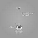 Pendente Poppy Cromado Globo 12cm para 1x G9 ZR138-CH Starlux ST2604-Starlux-Starlumen