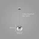 Pendente Poppy Cromado Globo 15cm para 1x G9 ZR139-CH Starlux ST2605-Starlux-Starlumen