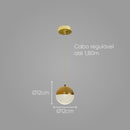 Pendente Poppy Ouro Fosco Globo 12cm para 1x G9 ZR138 Starlux ST2604-Starlux-Starlumen