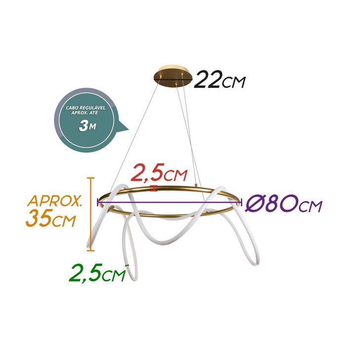 Pendente Rope 80cm LED 60W FG001MG Starlux ST2332-Starlux-Starlumen
