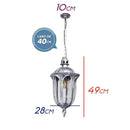 Pendente Sextavado Colonial Norwich Vintage Alumínio E Vidro E27 202EP PT St1336-Tupiara-Starlumen