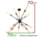 Pendente Sputnik Atom para 12 lâmpadas E27 Preto com Cobre PD-4965/12-PTCB ST598-Starlumen-