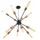 Pendente Sputnik Atom para 12 lâmpadas E27 Preto com Cobre PD-4965/12-PTCB ST598-Starlumen-