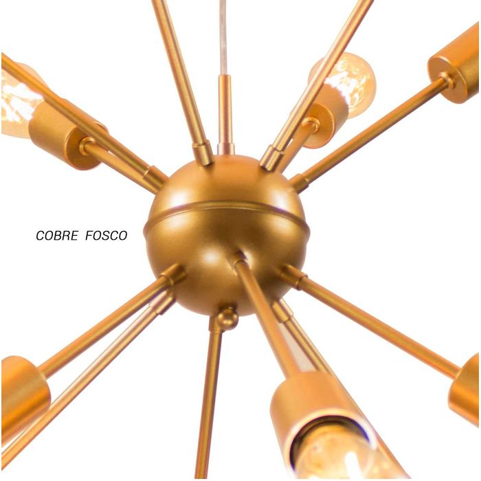 Pendente Sputnik Atom para 12 lâmpadas e27 Cobre fosco PD-4965/12-CF St598-Starlumen-