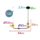 Pendente Stato 4 Globos de Vidro P/ Lâmpada G9 PD1326PT St1934-Quality-Starlumen