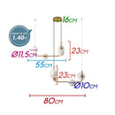 Pendente Stato em Metal e 8 globos de Vidro p/ G9 PD1327BZ-BR ST1898-Quality-Starlumen