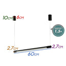 Pendente Tec LED 12W 3000k Preto 60cm GD012SB Bella ST2446-Bella Iluminação-Starlumen