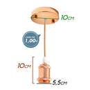 Pendente Tubo Cilindro Metal Soquete E27 Cordão DS2342 St1374-Rosé-Starlumen-