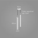 Pendente Tubo Duplo Alumínio P/ Lâmpada Mr11 Gu10 St1697 - Branco-Starlumen-