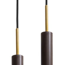 Pendente Tubo Duplo Alumínio P/ Lâmpada Mr11 Gu10 St1697 - Marrom-Starlumen-