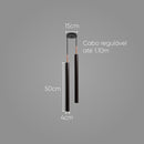 Pendente Tubo Duplo Alumínio P/ Lâmpada Mr11 Gu10 St1697 - Preto-Starlumen-