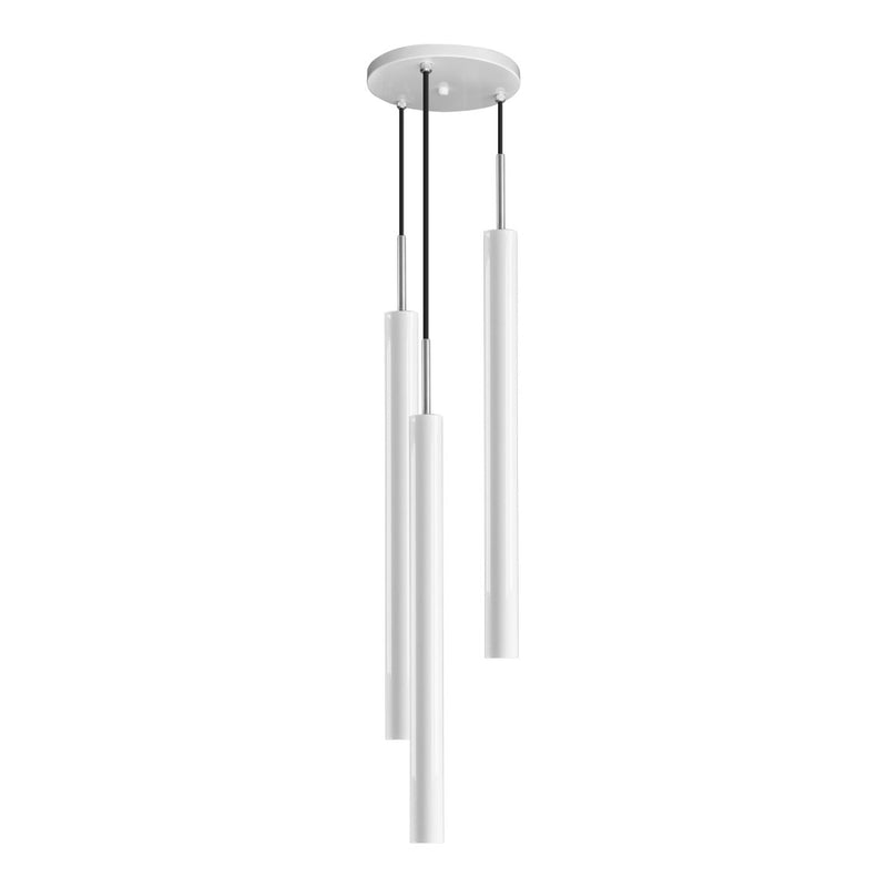 Pendente Tubo Triplo Alumínio P/ Lâmpada Mr11 Gu10 St1699 - Branco-Starlumen-