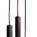 Pendente Tubo Triplo Alumínio P/ Lâmpada Mr11 Gu10 St1699 - Preto-Starlumen-