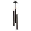 Pendente Tubo Triplo Alumínio P/ Lâmpada Mr11 Gu10 St1699 - Preto-Starlumen-