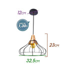 Pendente Vou Aramado Metal Bella Iluminação Preto com Cobre FO010E-Bella Iluminação-Starlumen