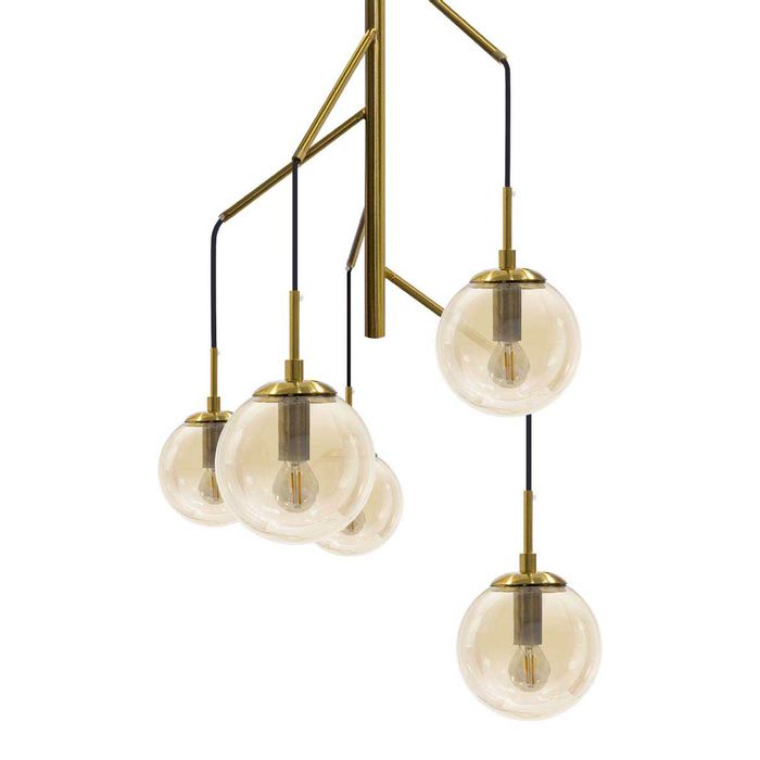 Pendente Yara Cobre Globo Vidro 1xE14 Starlux ZR008-5 St1787-Starlux-Starlumen