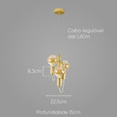 Pendente Zeki ZR142-GD Starlux + 3 LED G95 4W Âmbar ST2634-Starlux-Starlumen