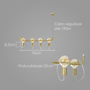 Pendente Zeki ZR144-GD Starlux + 4 LED G95 4W Âmbar ST2636-Starlux-Starlumen