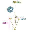 Pendente Zoe Pirâmide Metal Cor Bronze P/ 4xE27 MD21341-4-500-BZ ST1777-Starlux-Starlumen