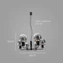 Pendente Zuriel Preto LT015-SKY para 6 E27 Starlux ST2560-Starlux-Starlumen