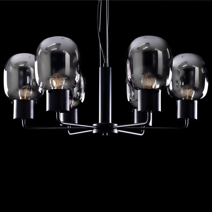 Pendente Zuriel Preto LT015-SKY para 6 E27 Starlux ST2560-Starlux-Starlumen