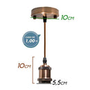 Pendente Tubo Cilindro Metal Soquete E27 Cordão DS2341 St1374-Marrom Bronze