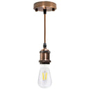 Pendente Tubo Cilindro Metal Soquete E27 Cordão DS2341 St1374-Marrom Bronze