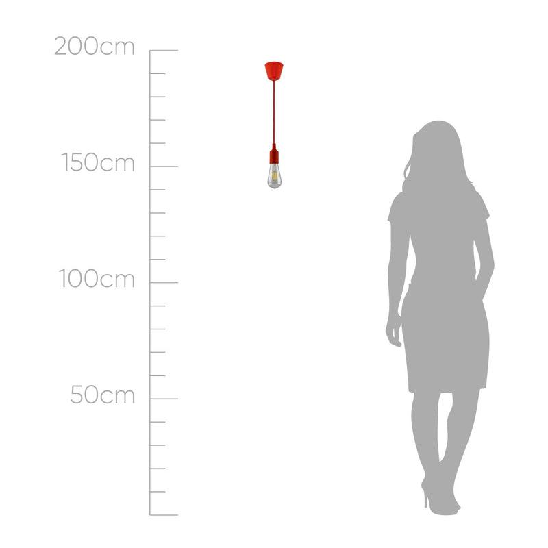 Pendente soquete em silicone E27-Vermelho modelo 2 ST507-Starlumen-