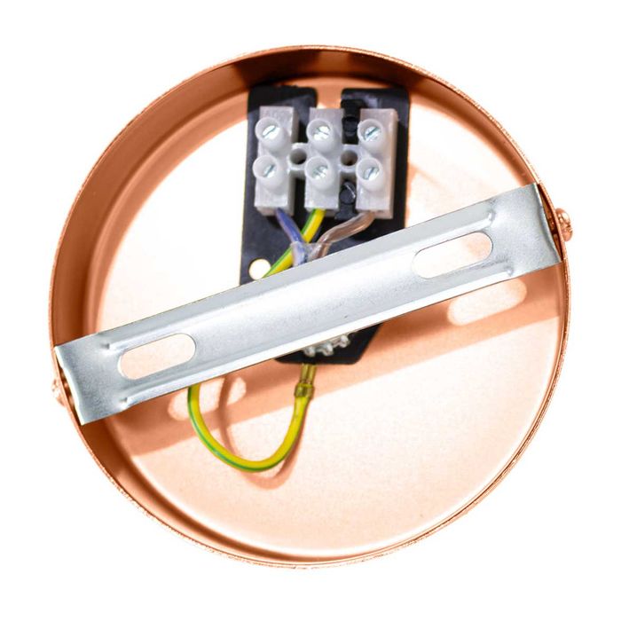 Pendente Metal Maciço Cabo Encapado Vintage E27 DS2324 St942-Cobre Rosê