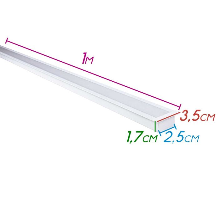Perfil Alumínio Embutir 1m P/ Fita LED Save Energy SE-255.1823 ST2032-Save Energy-Starlumen