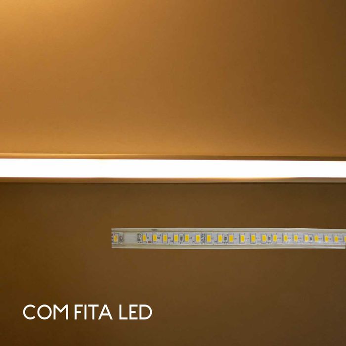 Perfil Embutir Alumínio Escovado 1000x36mm P/ Fita LED DS2245 ST1096-Starlumen-