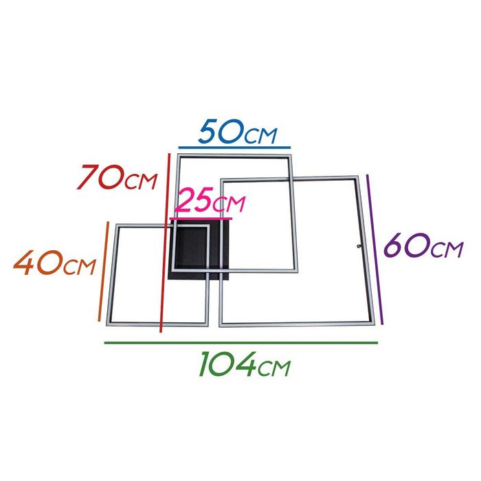 Plafon Canvas Preto Moderno Led Integrado 116w Aluminio 38025 St1632