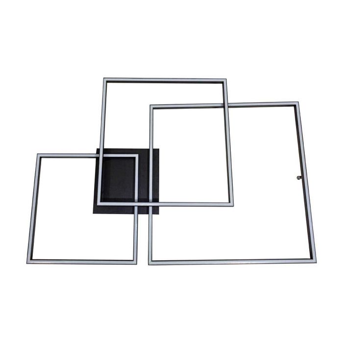 Plafon Canvas Preto Moderno Led Integrado 116w Aluminio 38025 St1632