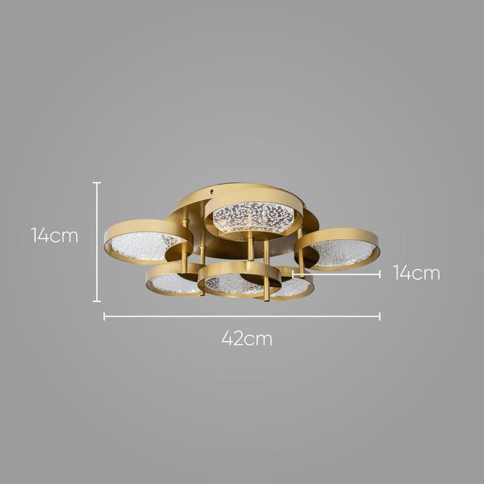 Plafon Emma Ouro Fosco 6x LED 4W 2700K LT011 Starlux ST2572-Starlux-Starlumen