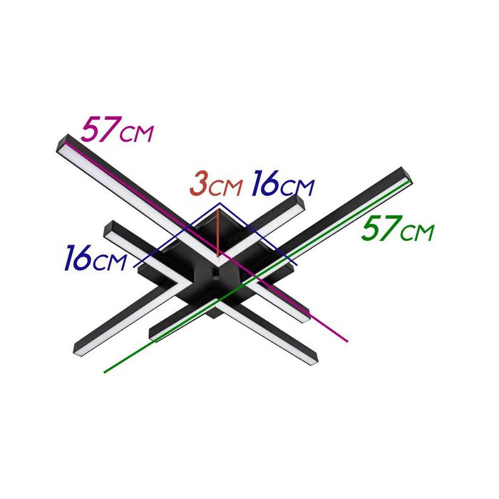 Plafon Fit Preto LED 26,4W 3000k Newline PL15015LED1-PT St2033-Newline-Starlumen