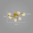 Plafon Grape Ouro Fosco e Ambar ZR115 60cm 6 Globos Vidro para 6X G9 Starlux ST2630-Starlux-Starlumen